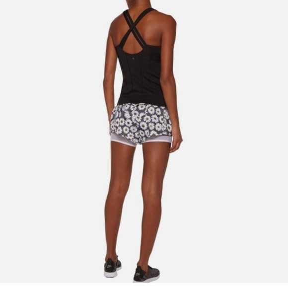 ★NWT adidas by stella mccartney Layered floral-print stretch-mesh short S★ - Picture 4 of 9